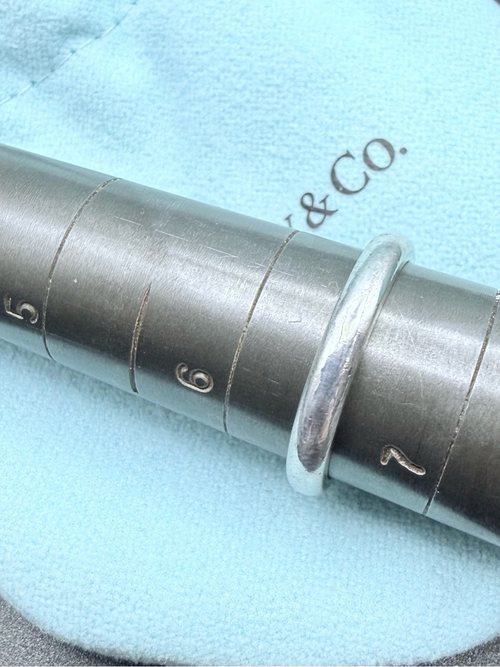 Authenticated Tiffany & Co Elsa Peretti Diamond Band Ring Sterling Silver Sz 6.5 - Picture 6 of 7